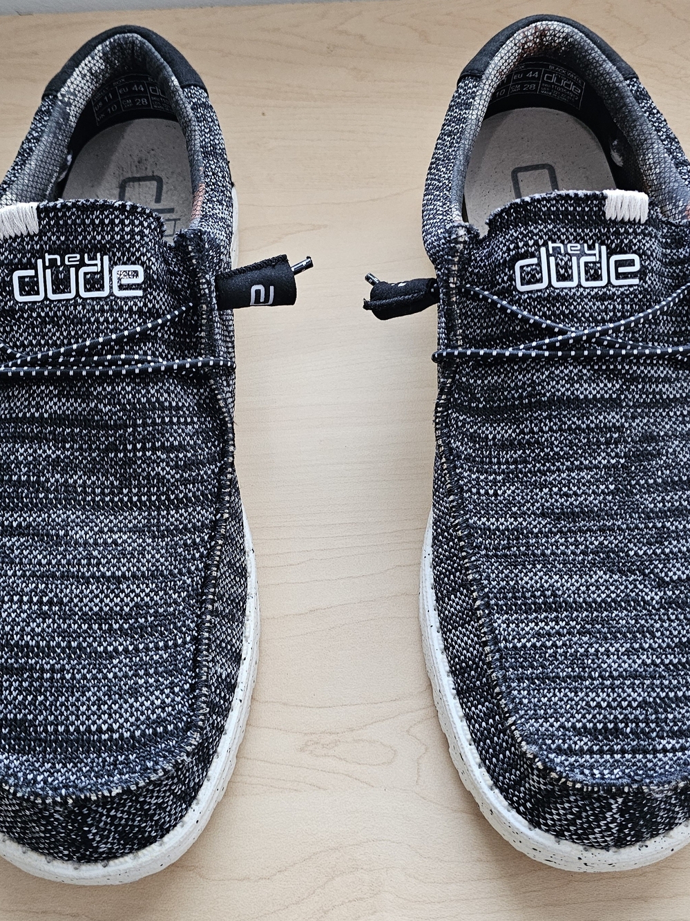 Hey Dude Wally Knit Slip-On Sneakers - Black/Gray